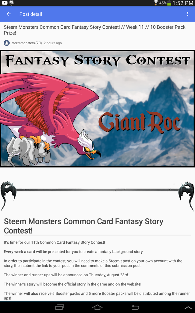 https://s3.us-east-2.amazonaws.com/partiko.io/img/giant-roc-partiko-communitycheckout-steemmonsters-weekly-contestzvthtctx-1534546738100.png
