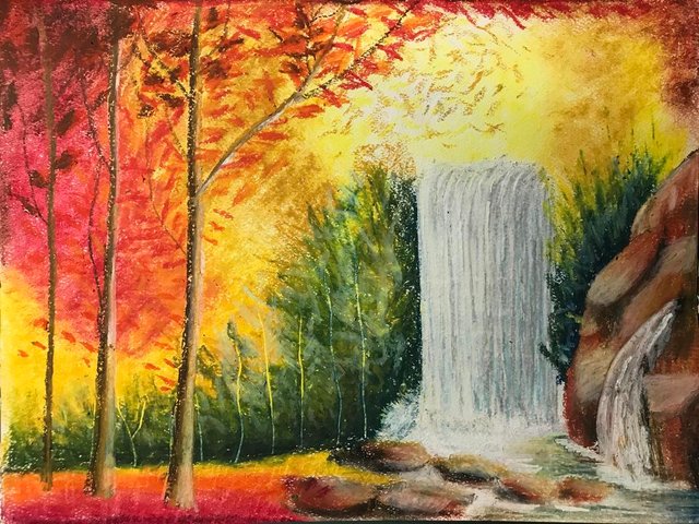 Featured image of post How To Draw A Waterfall With Oil Pastels : How to draw butterfly and cat scenery drawing and painting.