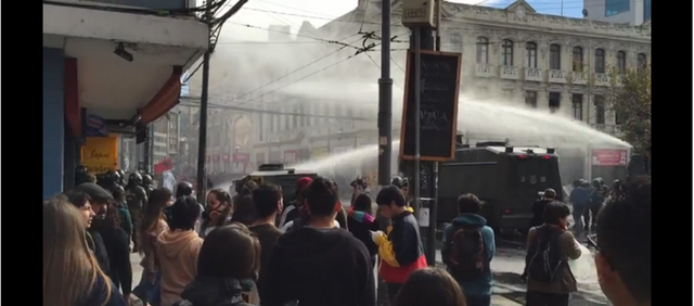 Police using water guns
