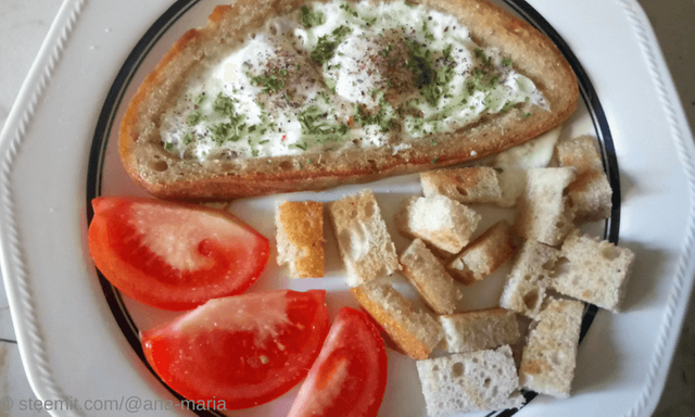 Eggs In The Bread on the Plate