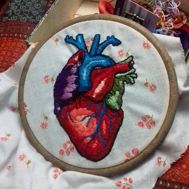 Embroidery Art - Anatomical Heart — Steemit