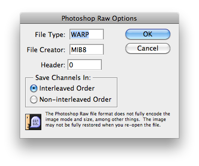 Fig 2. Raw output options