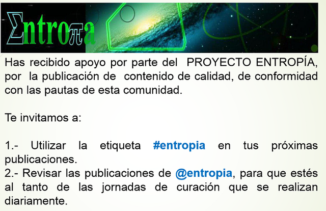 Has sido votado por @entropia