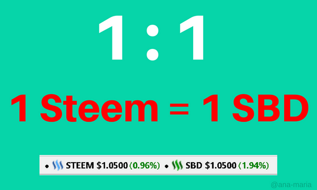 1 Steem = 1 SBD