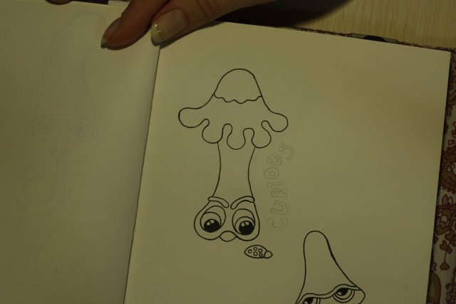 Sketching mushrooms - preparing the new series of drawings:) (All