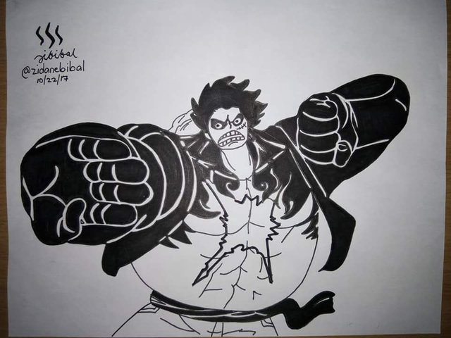 My Drawing Of Monkey D Luffy S Gear 4 With Step By Step Process Steemit My Drawing Of Monkey D Luffy S Gear 4 With Step By Step Process Steemit