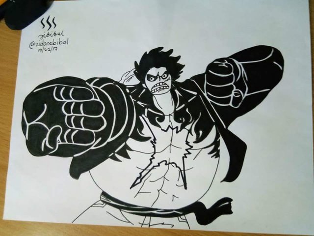 My Drawing Of Monkey D Luffy S Gear 4 With Step By Step Process Steemit My Drawing Of Monkey D Luffy S Gear 4 With Step By Step Process Steemit