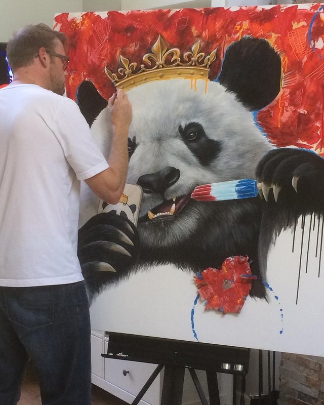 Panda King Oil Painting Steemit