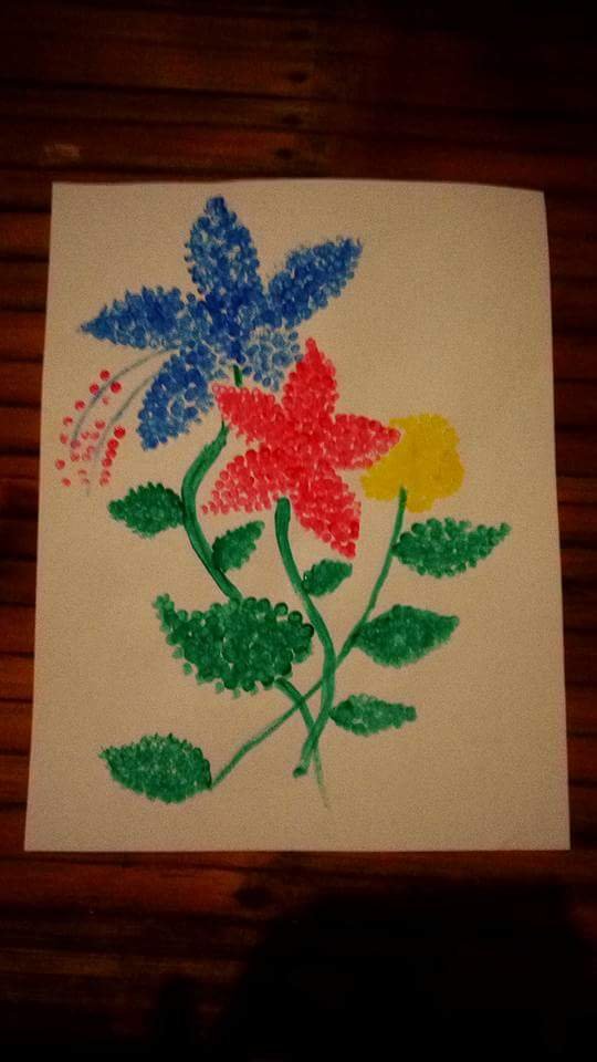 My Painting Using Cotton Buds Swab And Poster Colours Steemit