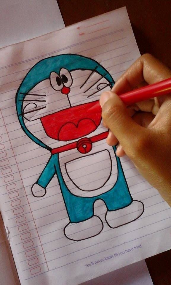 Drawing and Gave Meaning of a Picture Cartoon Character - DORAEMON — Steemit