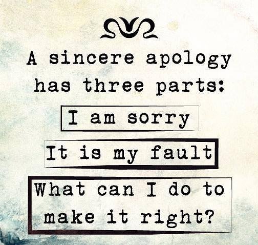 A sincere apology