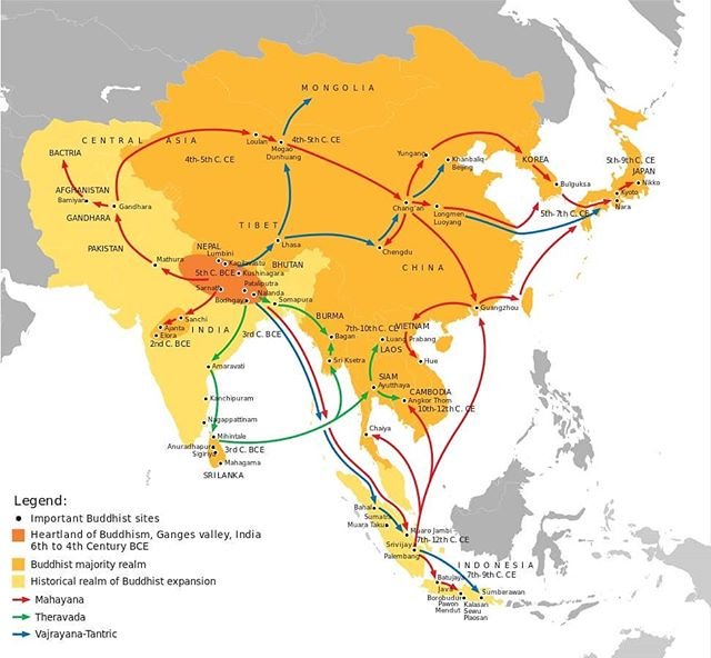 The Expansion Of Buddhism Source Pinterest Maps Asia Religion Buddhism India China M Steemit Also check asian countries and capitals list. steemit