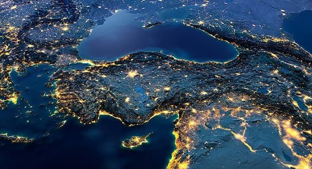 Artificial Satellite View Picture On Turkey With Exaggerated Relief At Night Map Made By Anton Steemit