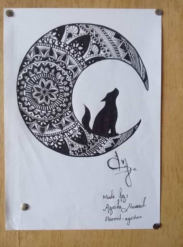 Doodle Moon Fox Pointer Design By Ayesha Naveed Steemit Doodle Moon Fox Pointer Design By Ayesha Naveed Steemit