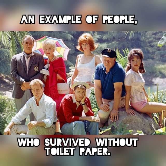 Image may contain: 7 people, meme, possible text that says 'AN EXAMPLE OF PEOPLE, WHO SURVIVED WITHOUT TOILET PAPER.'