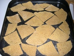 photo of, baking corn chips