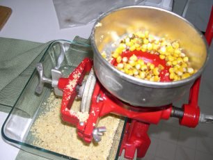 photo of grinding corn