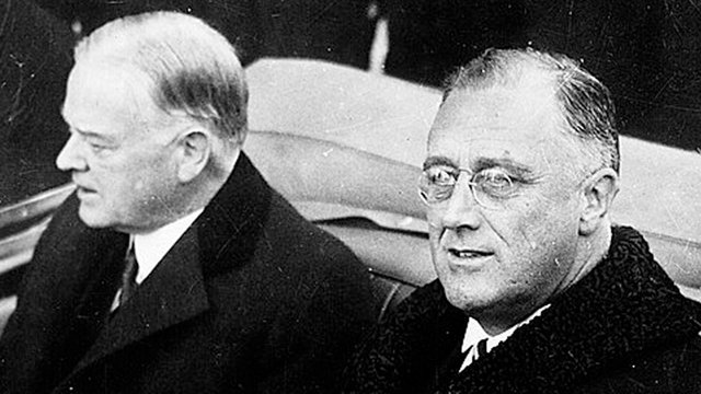 Herbert Hoover and Franklin Delano Roosevelt