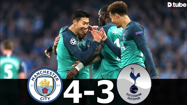 Manchester City Vs Tottenham 4 3 Goals Highlights Ucl 2019 Quarter Final Resumen Steemit