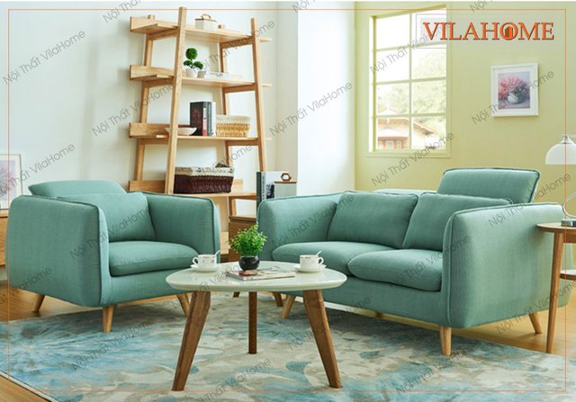 Những bộ ghế sa lông đẹp Vilahome vải nỉ màu xanh thiên nhiên cho phòng khách hài hòa, hút mắt mỗi người tới thăm nhà bạn