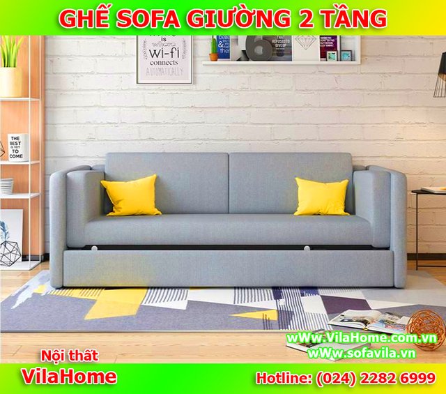 Ghế sofa giường 2 tầng 2A21 - Tiết kiệm diện tích - An toàn