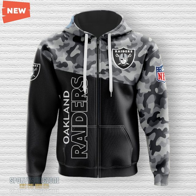 Oakland Raiders Military Hoodies Long Sleeve