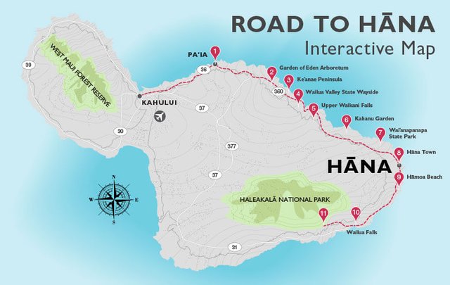 Road to Hana Map