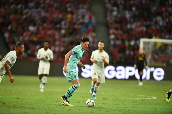 Kallang Singapore Jul 2018 Mesut Ozil Player Arsenal Action Icc2018 — Stock Photo, Image