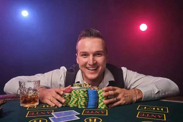 Elegant Mature Male White Shirt Black Waistcoat Posing Poker Table — Stock Photo, Image