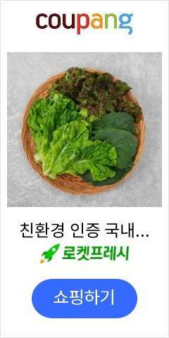 친환경 인증 국내산 야채모듬쌈, 300g, 1봉