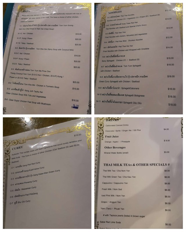 Sabai thai menu deals