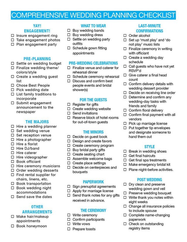wedding checklist 