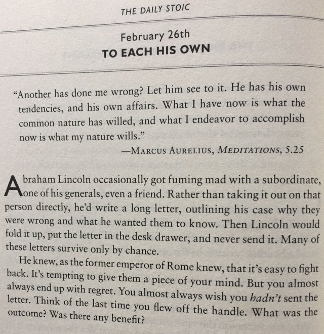 Daily Stoic: Feb 26th - To Each His Own — Steemit
