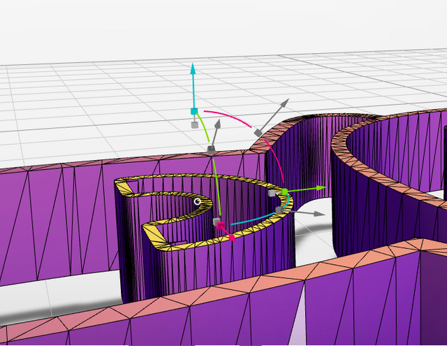 Selected the rainbow of the Slothicorn face, and moved it's upper faces, selected using Select Planar, down 2 mm