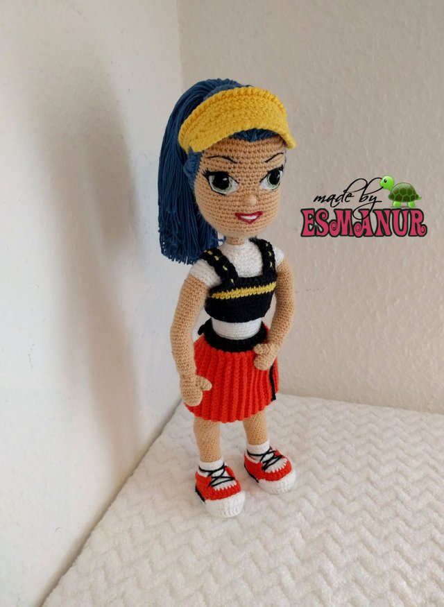 women fitness amigurumi doll esmanur sporty girl