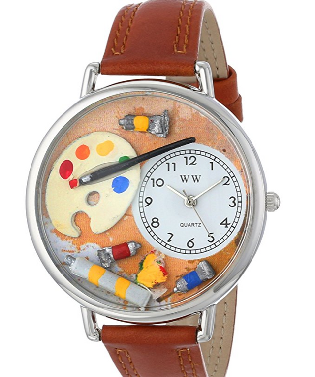 4. Whimsical Watches Unisex U0410002 Artist Tan Leather Watch.PNG