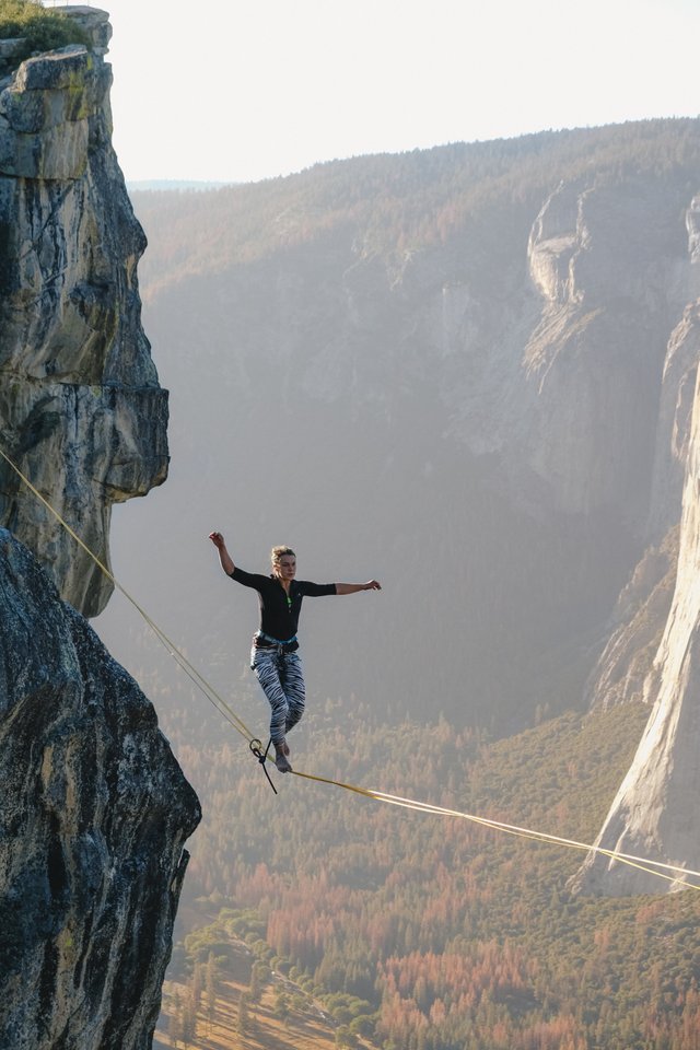 woman on a tightrope