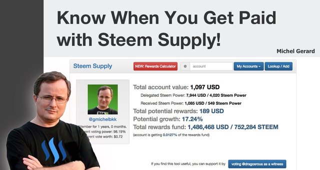 Know When You Get Paid with Steem Supply!