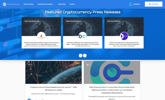 Coinformant Cryptocurrency Press Releases.png