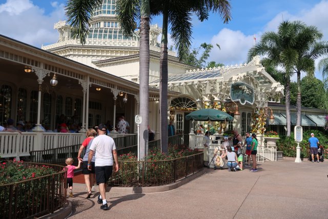 Crystal Palace entrance Magic Kingdom theme park at Walt Disney World Resort September 2017.JPG