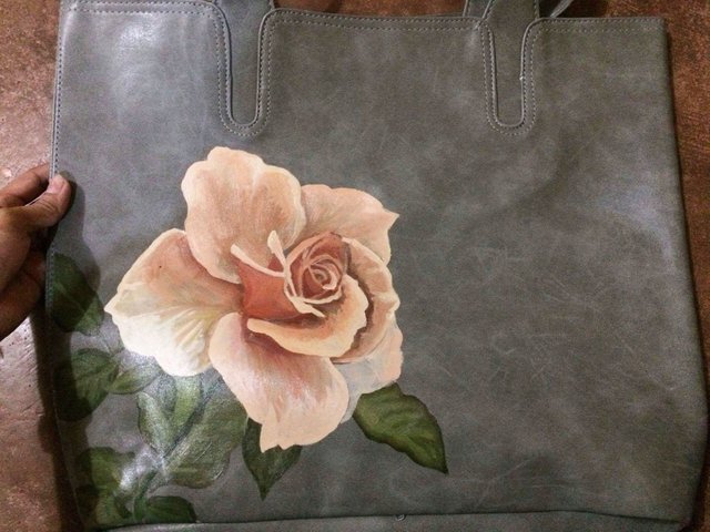 Painting Flowers on Faux Leather Bags Steemit