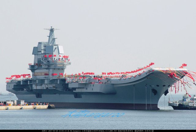 Chinese Conventionally-Powered Aircraft Carrier CV-17 Liaoning class (6) 001A Aircraft Carrier (CV-17) Chinese People's Liberation Army Navy (PLA Navy) fc-31 j-15 z-8 z-18 z-9 z-20 aew asw aew fighter jet .jpg