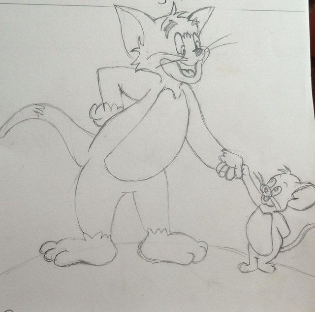 Sketch Of Tom And Jerry By Syedarafiafatima Steemit