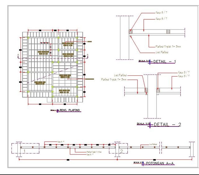 The Drawing Design Of Wood House 2 Dimensions Part 2