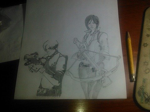 Resident Evil 4 Drawn Ada Wong And Leon Scott Kennedy