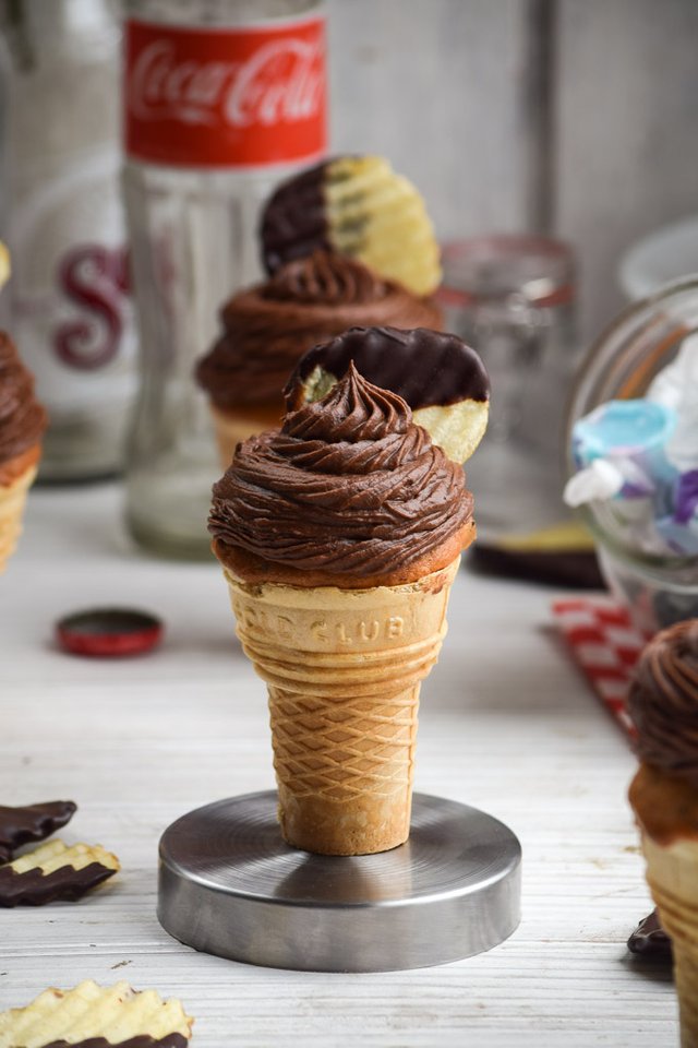Chocolate Covered Potato Chip Ice Cream Cone Cupcakes (6).jpg