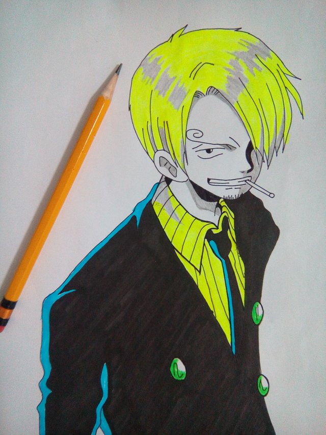 Anime Drawing Challenge One Piece Character Theme Entry 2 Straw Hat Pirates Cook Sanji Vinsmoke Using Wyteboard Marker And Stabilo Steemit