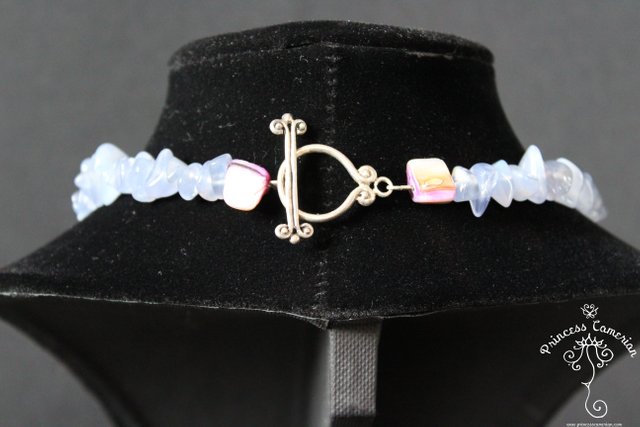 Blue Calcedony necklace back with logo.JPG