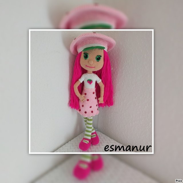 Emily Erdbeer çilek kiz amigurumi Strawberry Shortcake