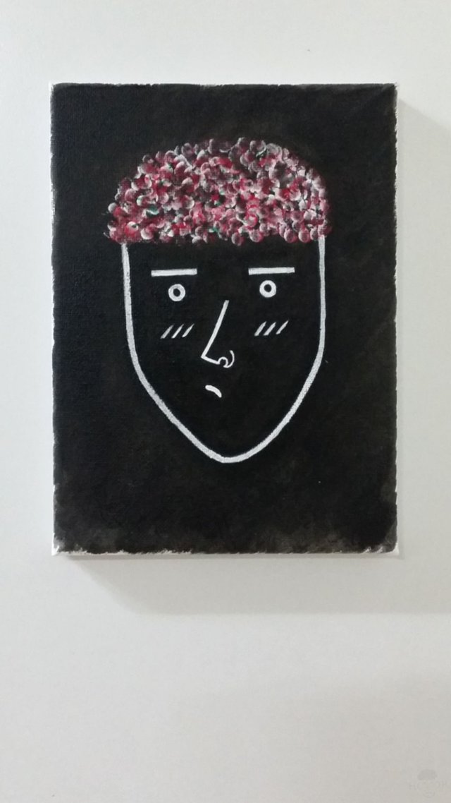 검은바탕에 머리는 붉은 꽃으로 얼굴은 하얀색 선으로 그려진 남성의 얼굴 copy.jpg